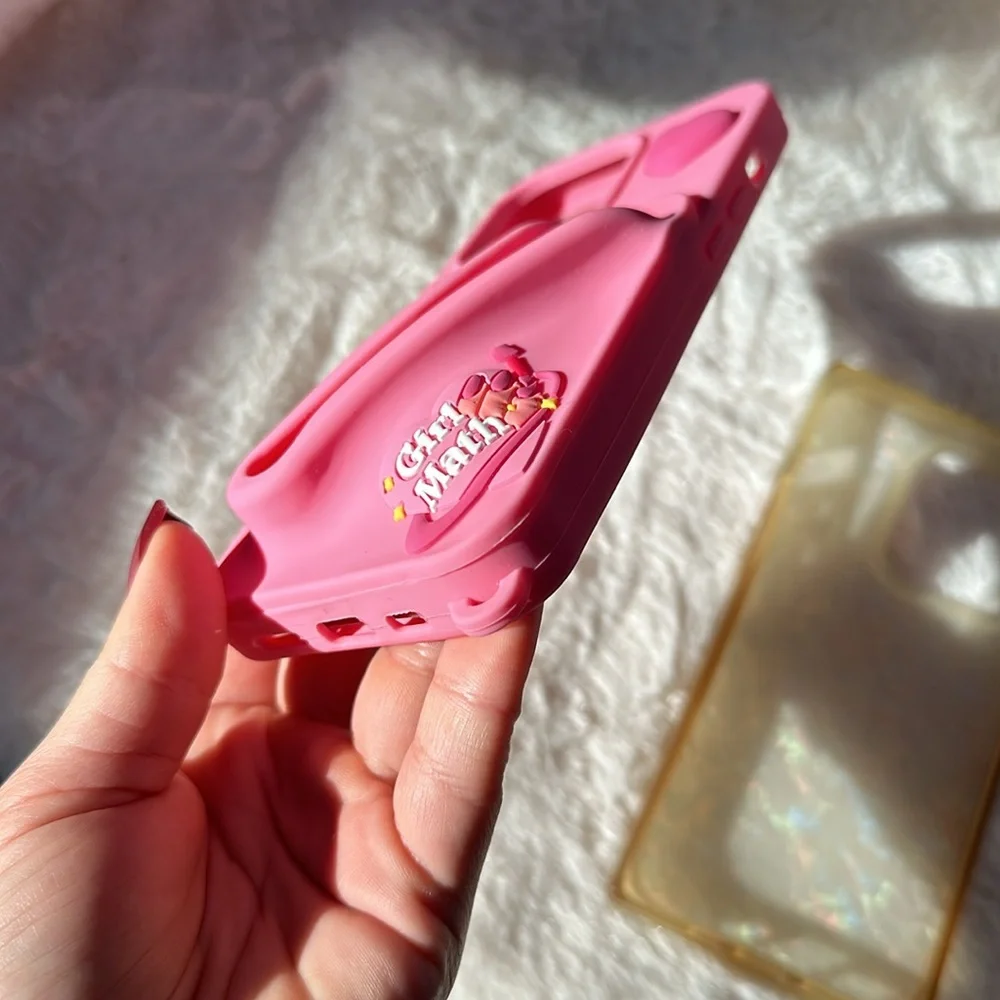 One pink iPhone 14 Pro phone case Lip Gloss Phone Case Wallet & Holder Keychain